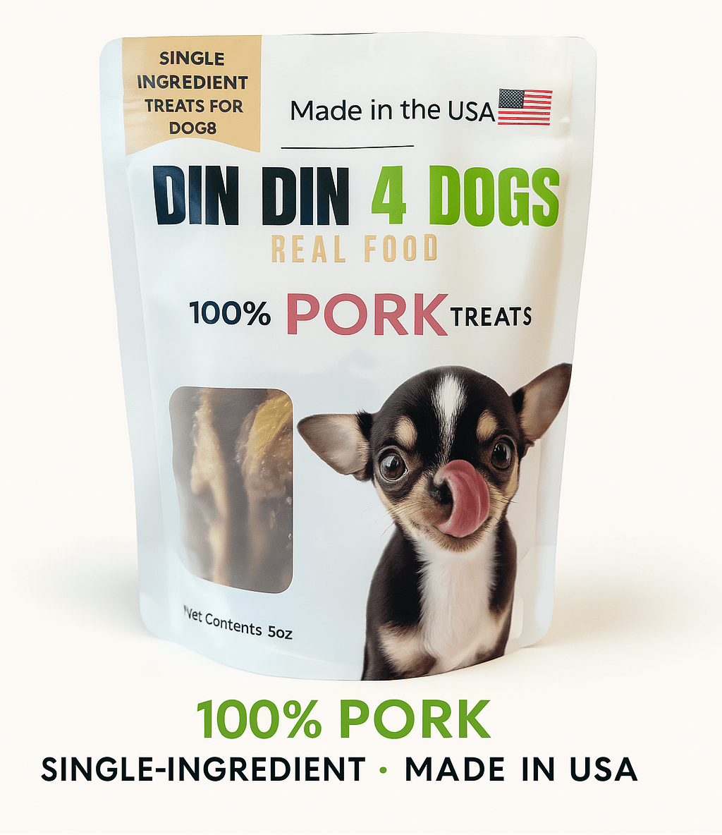 Pork Dog Treats, 5 Ounce Bag, Single Ingredient, High Protein