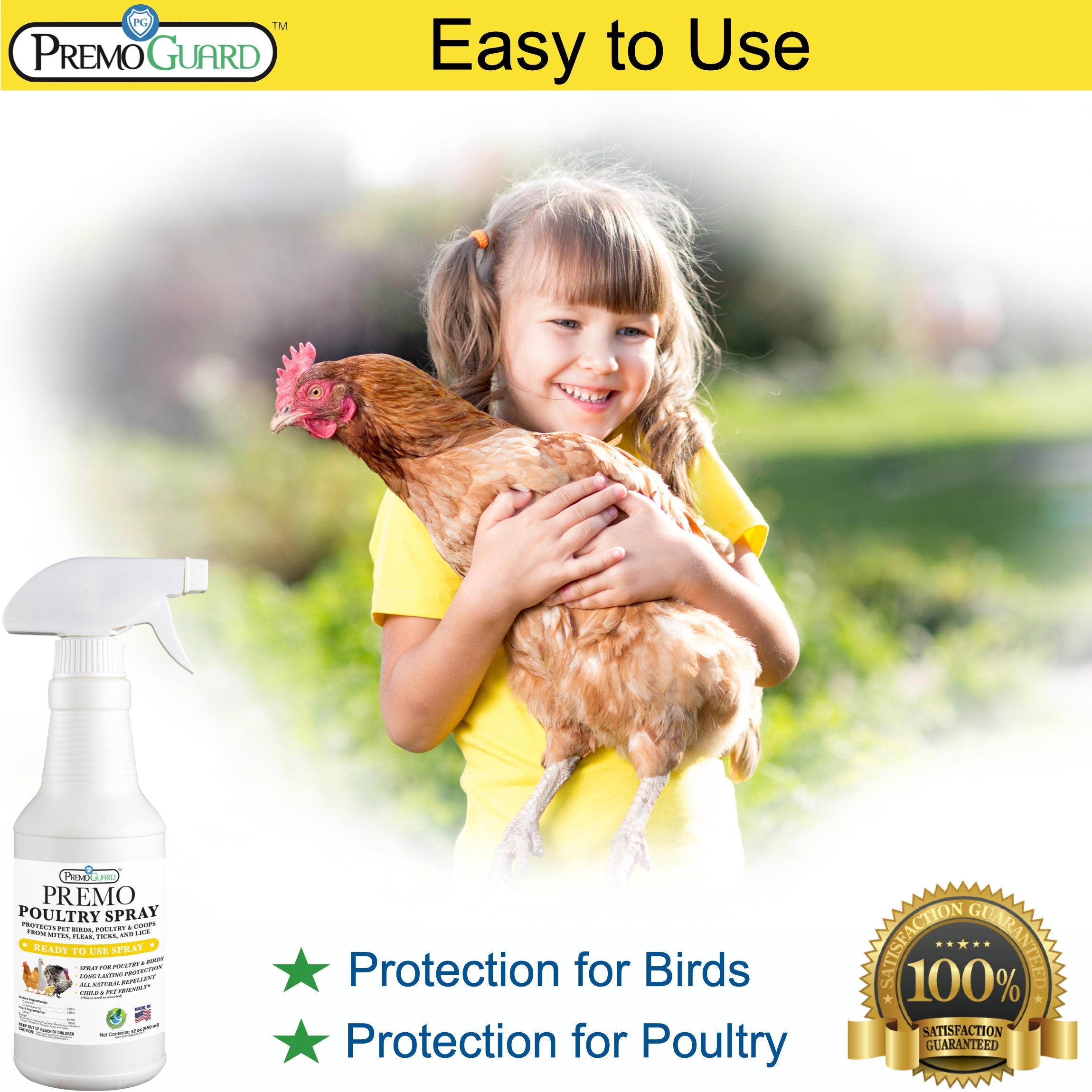 Poultry Spray | Plant Based Natural Non-Toxic | Premo Guard